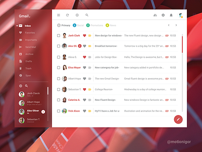 Gmail Redesign- Fluent Design Concept adobe adobe xd blur design fluent design gmail gmail redesign google windows