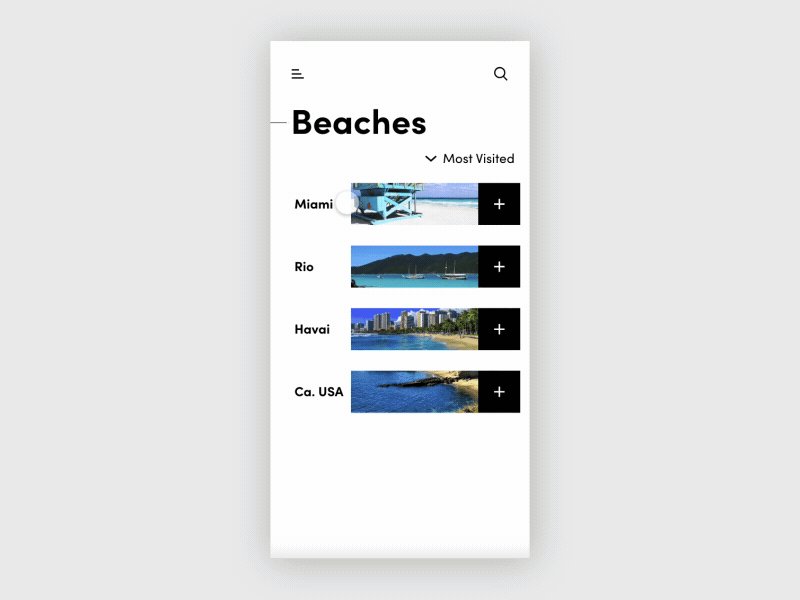Beaches App, animation adobe adobe xd animatio motion user interface ux