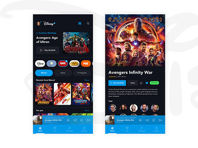 Disney Plus Mobile Redesign app disney interface mobile redesign ui ux