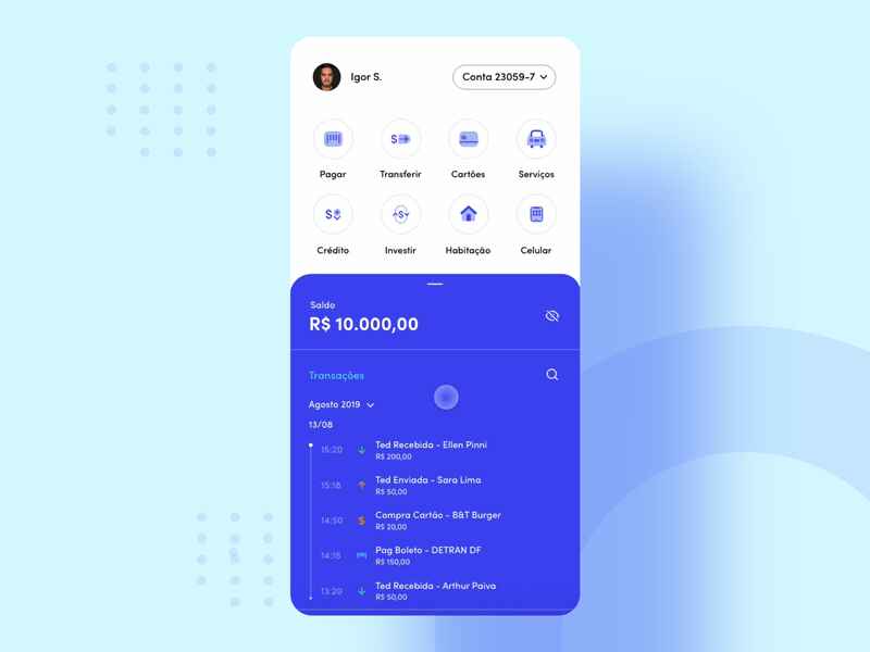 Caixa App Redesign Animacao 2d adobe adobe xd after effects aftereffects android animation app design gif google illustration illustrator material design motion navigation redesign render ui ux