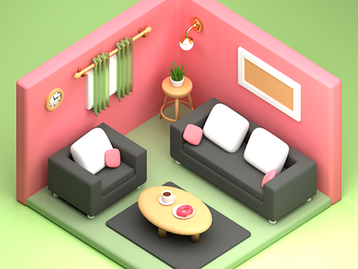 3D Room 3d room blender graphic design illustration minimalbanda motion graphics