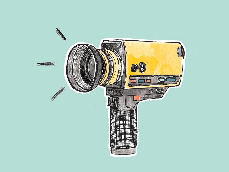 Super 8 8mm camera cosina digital color drawing film gif hand drawn illustration super 8 video