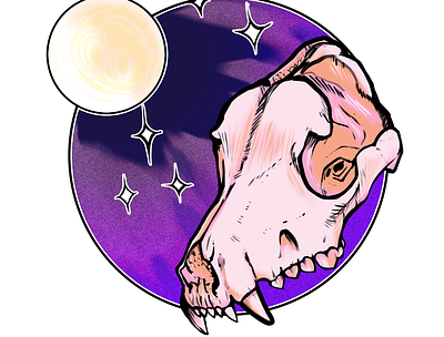 Space Dog design digital art illustration skull