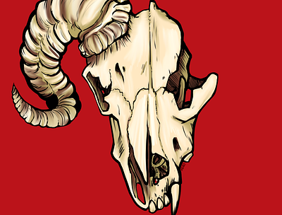 Wolf and Sheep design digital art illustration skull