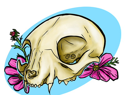 Skull and Flowers design digital art illustration skull