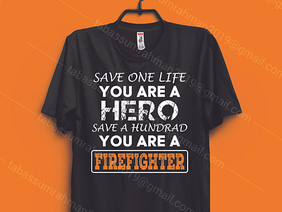 Firefighter typography t-shirt design