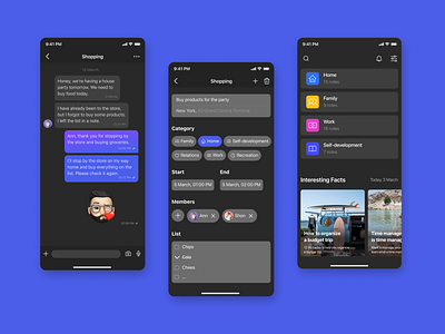 Task Management App app application dark dark mode dark theme design list mobile mobile app task time management ui ux ux ui