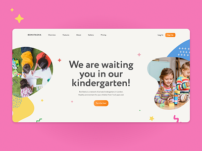 Kindergarten Landing Page branding children design education illustration kids kindergarten landing landing page school ui ux