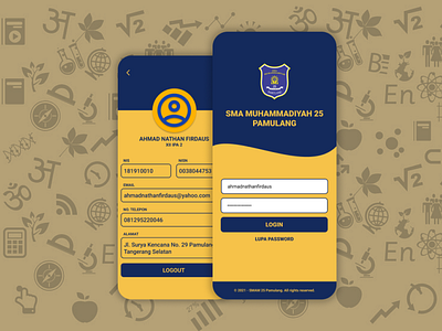 School App Login and Profile UI