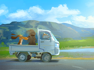 Vroom Vroom animation background cartoon color conceptart environment environment design illustration painting visualdevelopment