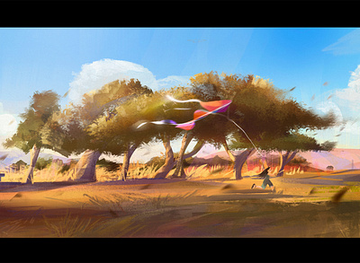 Evening Walk animation background color concept art environment environment design illustration lighting painting visual development