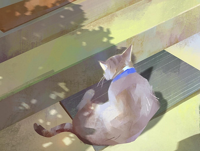 Neighbor's Cat color concept art digitalart digitalillustration digitalpaiting environment illustration lighting painting procreate visual development