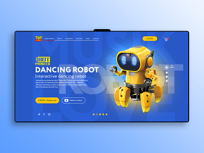 Robot toys design ui фотошоп