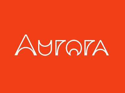 aurora branding design lettering logo typography vector