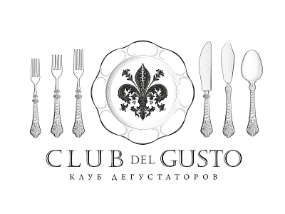 Club del Gusto branding design illustration logo typography vector