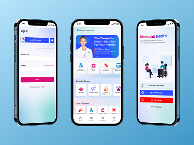 Mensana Health Mockup app design figma health hospital medical mobile mockup ui uiux ux xd