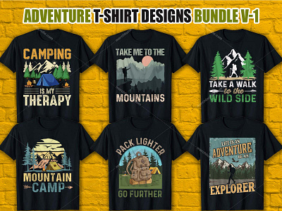 Best Selling Adventure T Shirt Design Bundle 3d adventure amazon design animation motion graphics