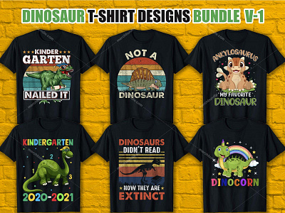 Best Selling Dinosaur T Shirt Design Bundle 3d animation dinosaur amazon design graphic design