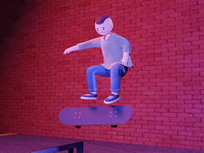 Skate 3d blender3d jump skate skateboard skateboarder skateboarding skater