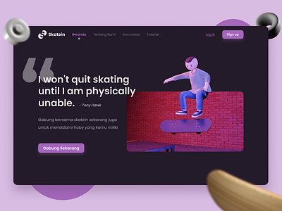 Exploration - Skateboard community landingpage 3d art landing page ui ui ux ui design uidesign uxdesign web design webdesign