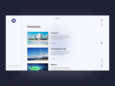 Concept of website for holding company [Portofolio Page]