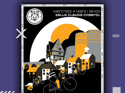 Presentation Evening of SCO Cyclisme Angers angers cyclist design icon illustration scocyclisme typography vector vintage