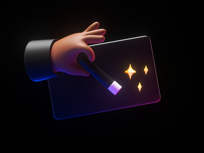 Magic 🎩🐰✨ 3d 3d icon animation branding c4d cinema 4d hand icon icon design illustration logo magic presentation