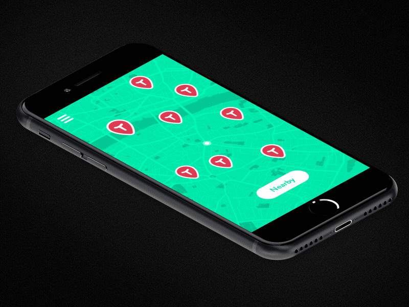 Meaty Pins animated app branding interface map ui ux