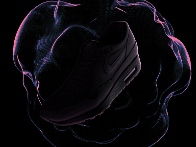 Nike Concept Illustration - Dark Matter 3d abstract blob illustration nike octane trainer web website