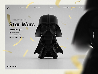 MOTM Micro site concept 3d concept darth vader header homepage interaction star wars ui ux web design website