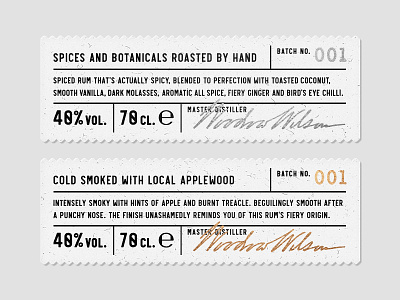 Burning Barn Rum Batch Labels