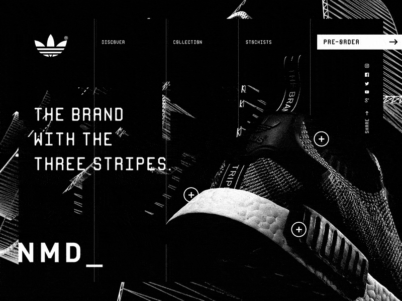 Adidas NMD loading interaction adidas animation branding interaction nmd parallax trainers ui ux web design website