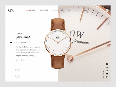 Daniel Wellington Product Page branding fashion interaction parallax ui ux watches web design website