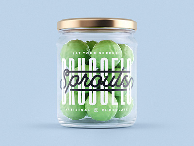 Sprouts Jar Packaging 🎅🏼 branding bristol c4d chocolate christmas holidays jar lettering logo packaging script typography