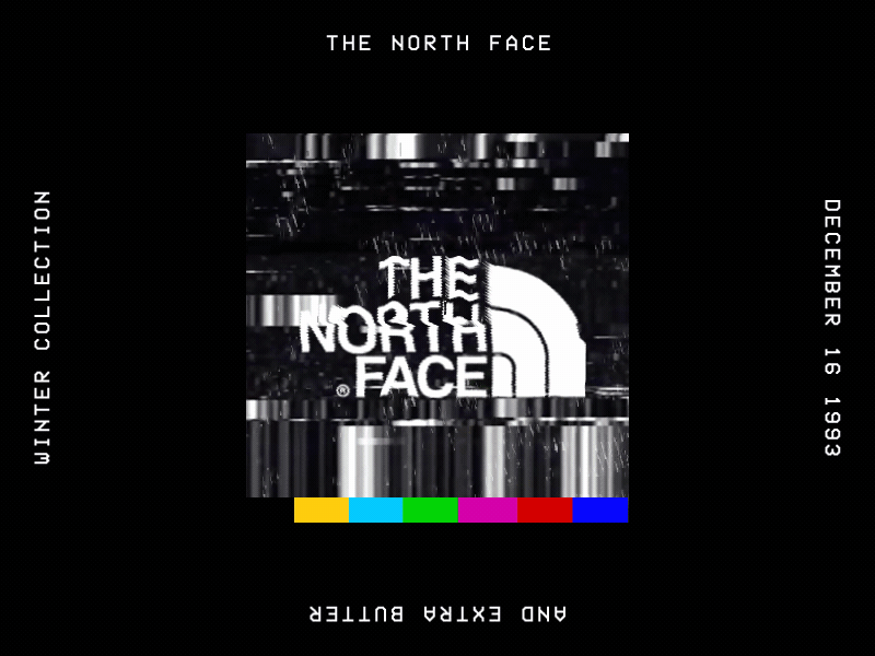 The North Face x Extra Butter Glitch Loader animation gif glitch glitches interaction noise streetwear the north face vhs web design