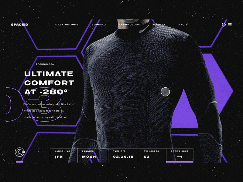 Nike x Spaced: Climate Technology 🚀 3d astronaut cinema 4d interaction octane planets space ui ux web web design