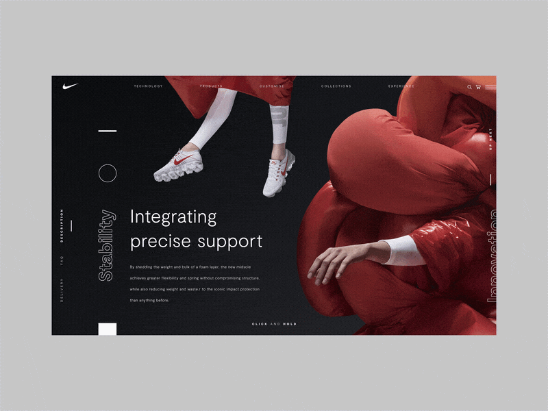 Nike Vapormax Proximity Interaction animation branding fashion interaction motion nike trainers ui ux vapormax web design website