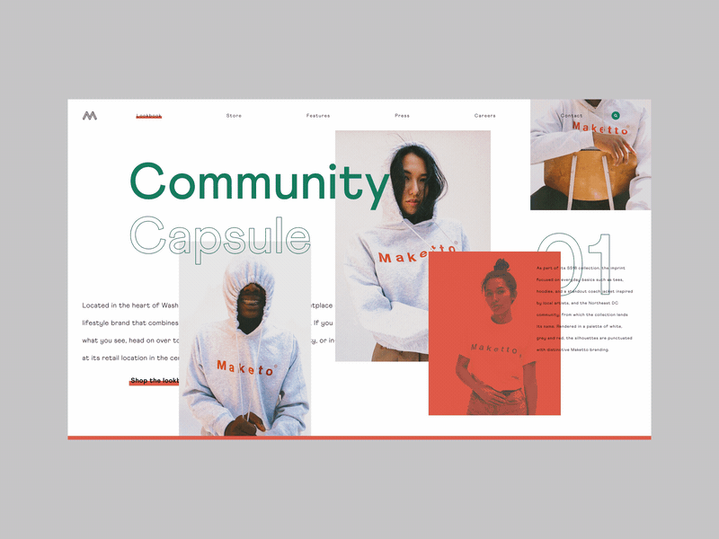 Horizontal Scrolls animation branding fashion interaction motion orange parallax streetwear ui ux web design website