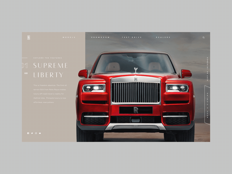 Rolls Royce Showcase automotive car rolls royce ui ux web web design website