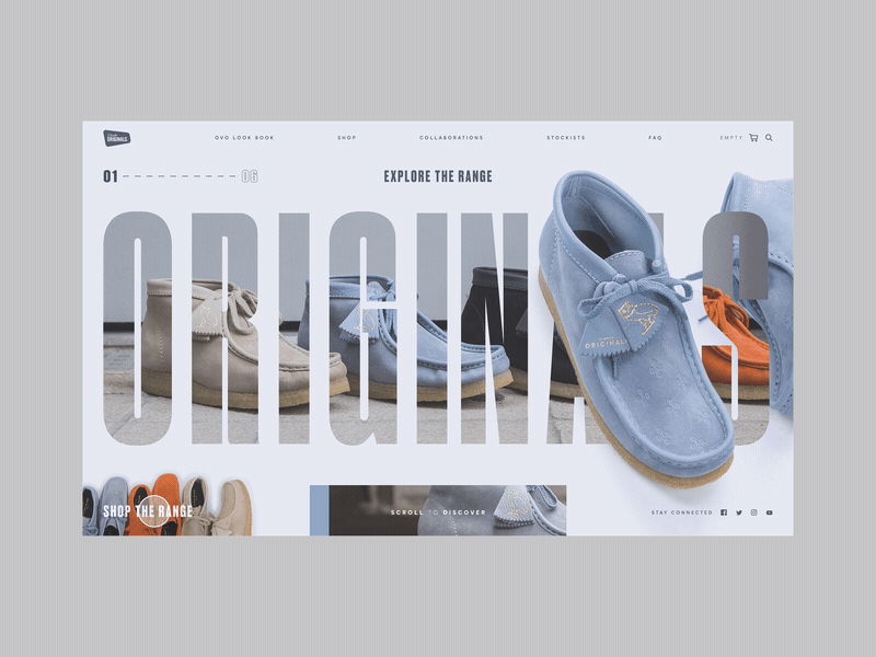 Clarks Originals Explore Page clarks fashion originals pastel shoes ui ux web web design