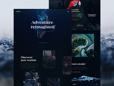 Asaro Homepage Concept ⚓ 3d adventure boats branding c4d cinema 4d interaction logo ocean octane render typography ui ux water web design website yacht