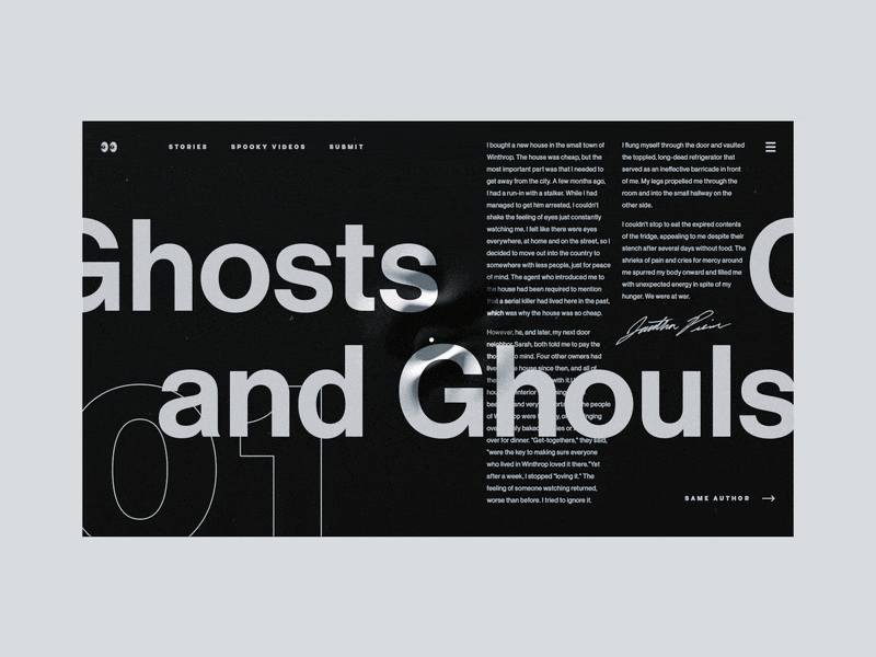 Ghosts & Ghouls 👻 3d abstract animation branding c4d cinema 4d displacement gif glitch interaction mocktober octane render typography ui ux web design website