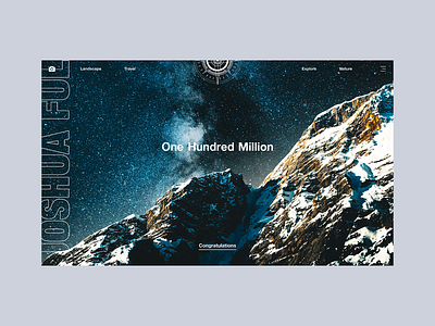 One Hundred Million Views abstract animation design explore homepage interaction interactions navigation photography typography ui unsplash ux web design website
