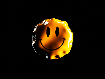 Smile More 🙃 3d abstract acid animation branding c4d cgi cinema 4d cloth dynamic emoji folds happy inflate octane octane render ripples simulation smile wavy