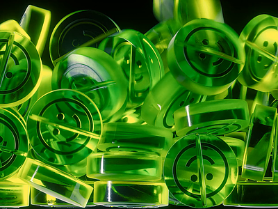 Nuclear 🙃💊 3d abstract acid animation branding c4d cinema 4d glass glitch grunge nuclear octane toxic