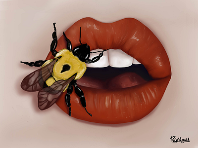 Vogue adobe art artist bee lips design digital art illustration illustrator photoshop red vogue