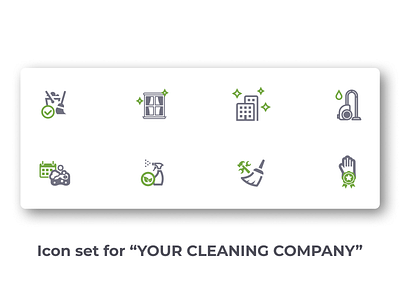Icon set: cleaning design designer icon icon design icon set iconography icons logo ui ux vector web