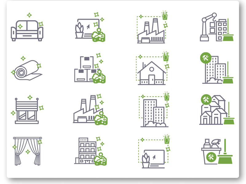 Cleaning Icon set by Elena Efimova on Dribbble