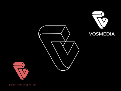 vosmedia branding design flat icon illustrator logo minimal typography vector web