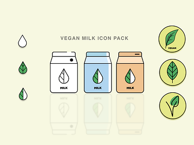 vegan milk design icon icon design icon set iconography illustration milk ui vector vegan vegan food